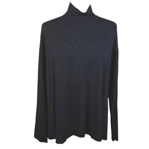 J Jill Navy‎ Blue Mockneck Top Size Medium